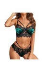 IQYU Soutien-gorge sexy sexy en dentelle pour femme, vert, XL