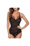 Lingerie sexy en dentelle - Nuisette - Sous-vêtements sexy - Pour sexe Teddy - Col en V profond - Col en V profond - Nuisette
