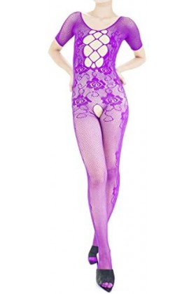 Combinaison Resille Ouverte – Lingerie Ultra Élastique – Violet – 40-75 kg