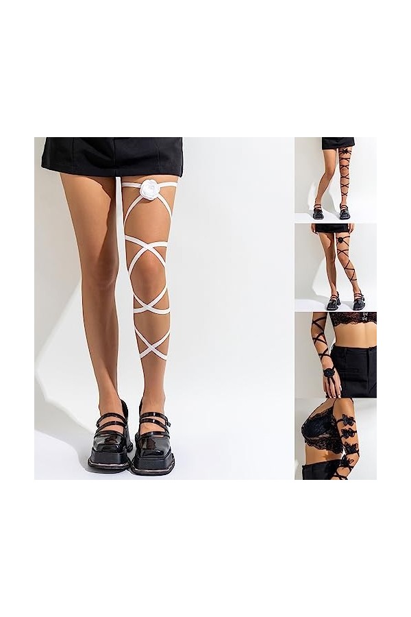 GRONGU Sexy Fleur/Dentelle Forme Cuisse Chaîne Chaude Filles Élastique Jambe Chaîne Discothèque Partie Danseur Fournitures Cu