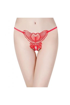 UOWEG Culotte en Dentelle String Couleur Sexy pour Femmes Mode Transparente intimes Solides Lingerie Coquine Sexy Transparent