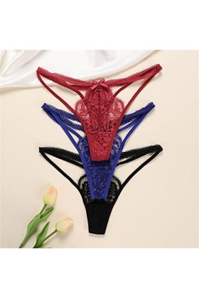 Tanga-Strings et Tangas de Femme Erothique Slip Confortable Dentelle Culotte Creux Out Floral sous-Vêtements de Coton Bikini