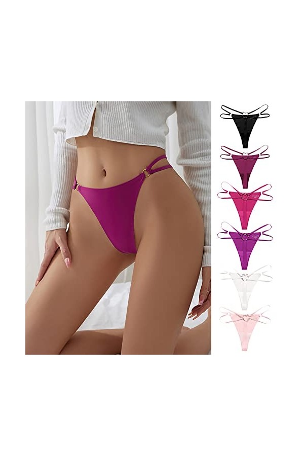 Tanga-Strings et T-Back Tangas pour Femmes Hot Slip Coquine Dentelle Culotte Creux Out Léopard Lingerie Coton Thong