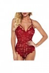 Mini jupe lingerie pour femme, sous-vêtement sans pâle, entrejambe creuse, costume de corps, pyjama pour femme, dentelle ouve