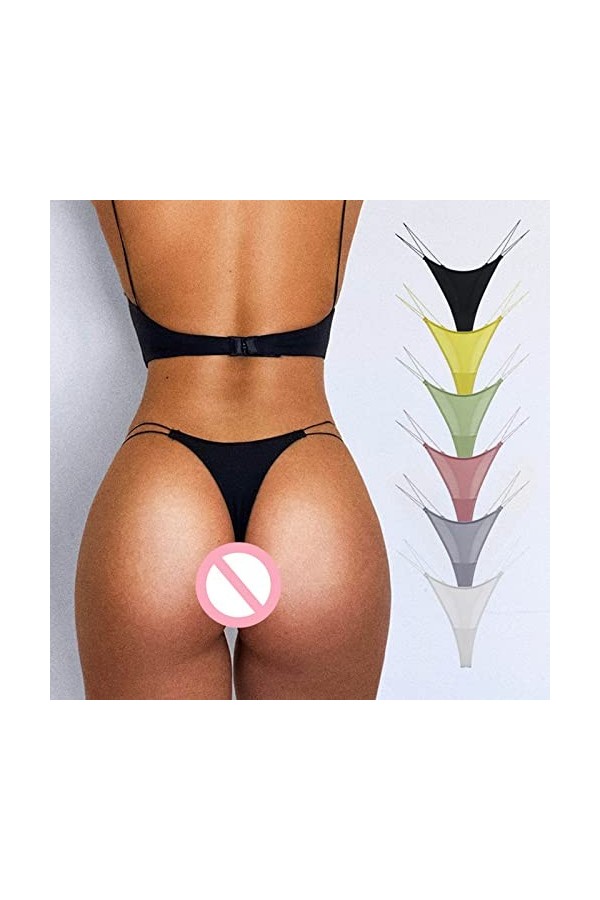 KEIZHUONIQIU Tanga-Strings Tangas Dames en Sexy Slips et Comfortable Dentelle Patchwork Culottes Creux Out Léopard sous-Vêtem