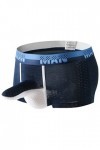 Sous-vêtements respirants pour homme - En maille solide - En maille - Respirant - Boxer confortable - Pour homme, bleu foncé,