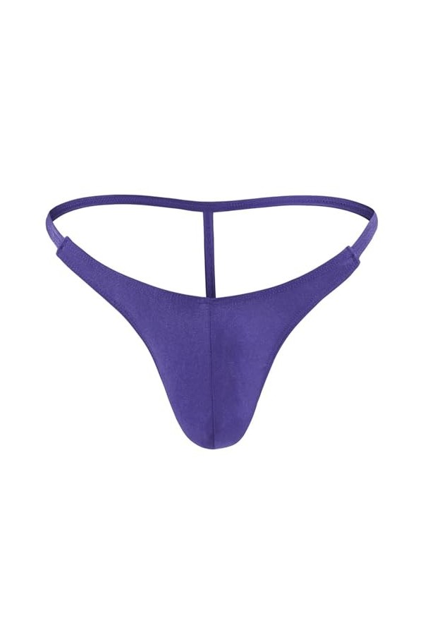 BreakEgg Sexy Hommes De Taille Basse G-String String sous-Vêtements Doux Mens Mémoires Multicolore pour Le Choix Pourpre,Tai