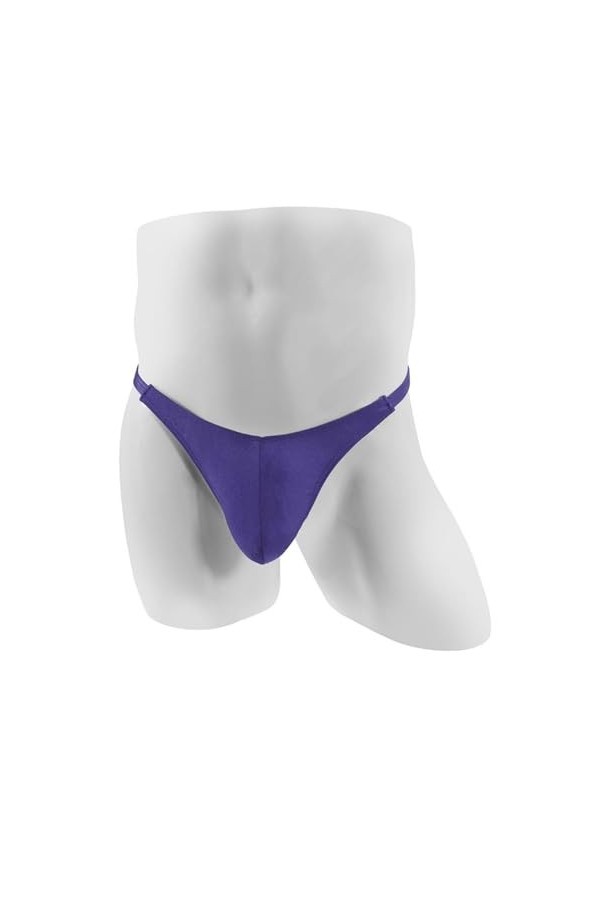 BreakEgg Sexy Hommes De Taille Basse G-String String sous-Vêtements Doux Mens Mémoires Multicolore pour Le Choix Pourpre,Tai
