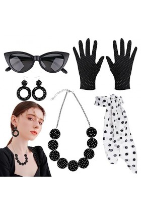 Accessoires de costume des années 50 pour femme | Accessoires à pois | Tenue de fête des années 50 pour femme Levabe
