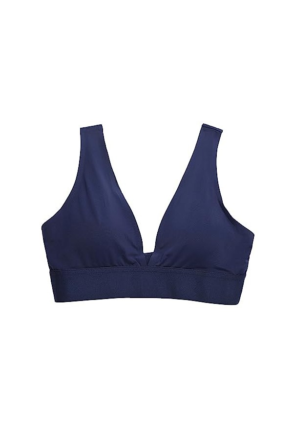Sexy Sous-Vêtements Femme Soutien-Gorge Femme Confortable Sexy Beau Dos Sexy Sexy Sans V Profonde Sans Anneau Acier, bleu, L