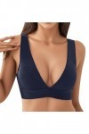 Sexy Sous-Vêtements Femme Soutien-Gorge Femme Confortable Sexy Beau Dos Sexy Sexy Sans V Profonde Sans Anneau Acier, bleu, L