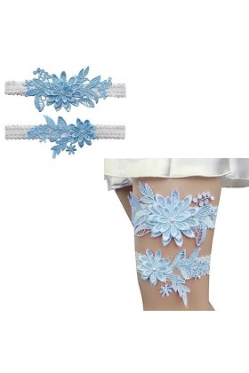 2 Pièces Jarretelles élastiques en Dentelle de Fleurs, Jarretière de Mariage pour Dames, Convient aux Mariées, Demoiselles D