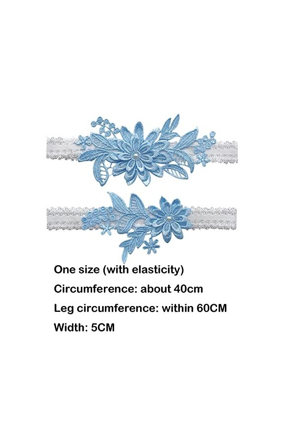 2 Pièces Jarretelles élastiques en Dentelle de Fleurs, Jarretière de Mariage pour Dames, Convient aux Mariées, Demoiselles D