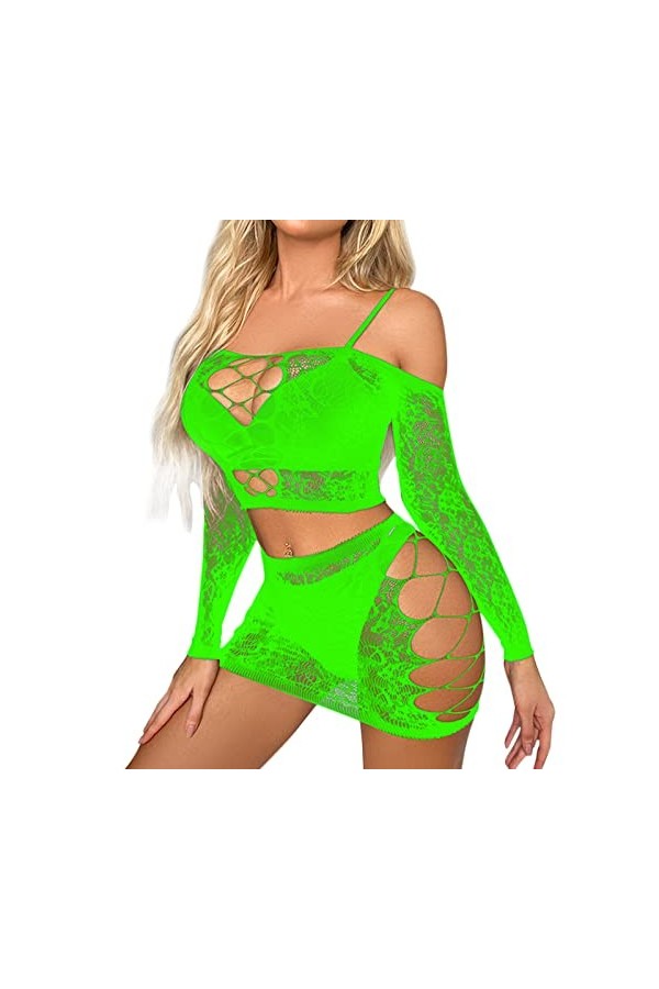 PYUIYY Femmes Sexy Lingerie vêtements de Nuit vêtements de Nuit résille Sheer Ensemble de Lingerie Sexy Cosplay