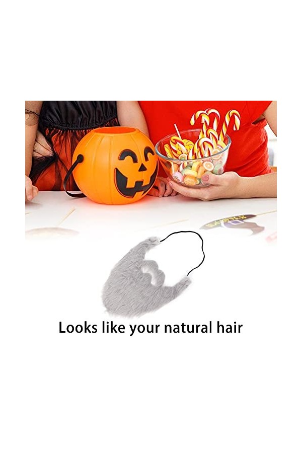 Algado Fausses Barbes, Fausse Barbe de Fête Drôle, Barbe dhalloween de Noël, Barbe Faciale de Noël pour Fournitures de Fête 