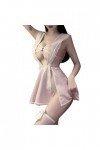 Qixiu Femme Halloween sexy creux mignon étudiant uniforme fendu jeu de rôle ensemble lingerie érotique
