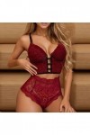 liaddkv Sexy Creux Sexy Sous-vêtements Soutien-gorge sans fil Ensemble Lingerie String Dentelle Femmes Bandage Sexy Accessoir