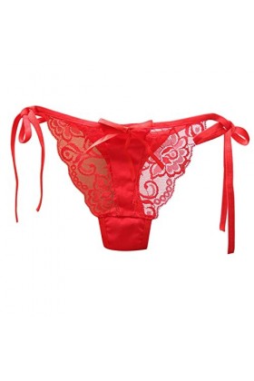 Tanga Dentelle pour Femme Micro String Culottes String Ouvert Hot Jolie Dentelle Florale Dentelle Transparent Creux Tentation