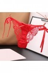 Tanga Dentelle pour Femme Micro String Culottes String Ouvert Hot Jolie Dentelle Florale Dentelle Transparent Creux Tentation