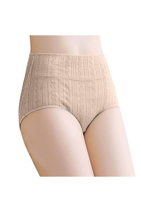 Pantalons Triangle Femme Taille Haute String Elasticité Culottes Stretch Slips en Pur Coton et Soie Culotte avec contrôle du 