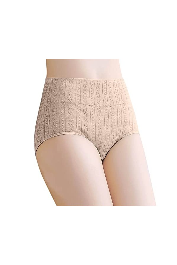 Pantalons Triangle Femme Taille Haute String Elasticité Culottes Stretch Slips en Pur Coton et Soie Culotte avec contrôle du 