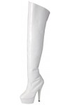 Pleaser KISS3010/W/M Cuissardes Femmes, Wht Pat/Wht, 38 EU
