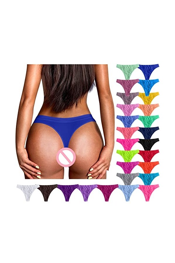 KEIZHUONIQIU Tanga-Strings et Tangas pour Femme en Sexy Slip Coquine Lace Patchwork Culottes Taille Haute Blanc Lingerie Ultr