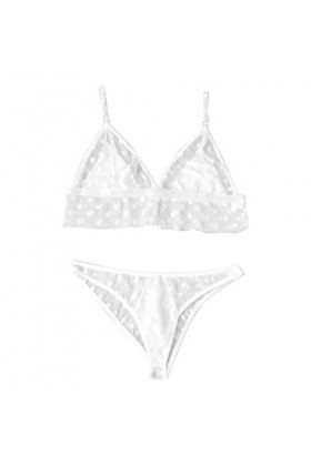 Sous-vêtements érotiques en dentelle pour femme - Sous-vêtements sexy - Motif lapin, blanc, S