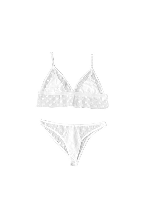 Sous-vêtements érotiques en dentelle pour femme - Sous-vêtements sexy - Motif lapin, blanc, S