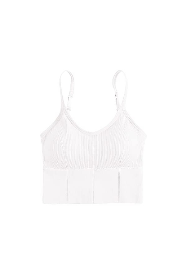 Soumissive Lingerie pour femme en forme de U Dos avec une sangle intérieure sans anneau en acier Sous-vêtements sexy, blanc, 