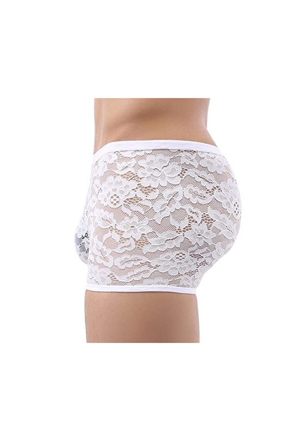 Générique String Homme Sexy Hot Dentelle Slips Boxer String en Dentelle pour Hommes Culotte de Sexe Culotte en T Transparente