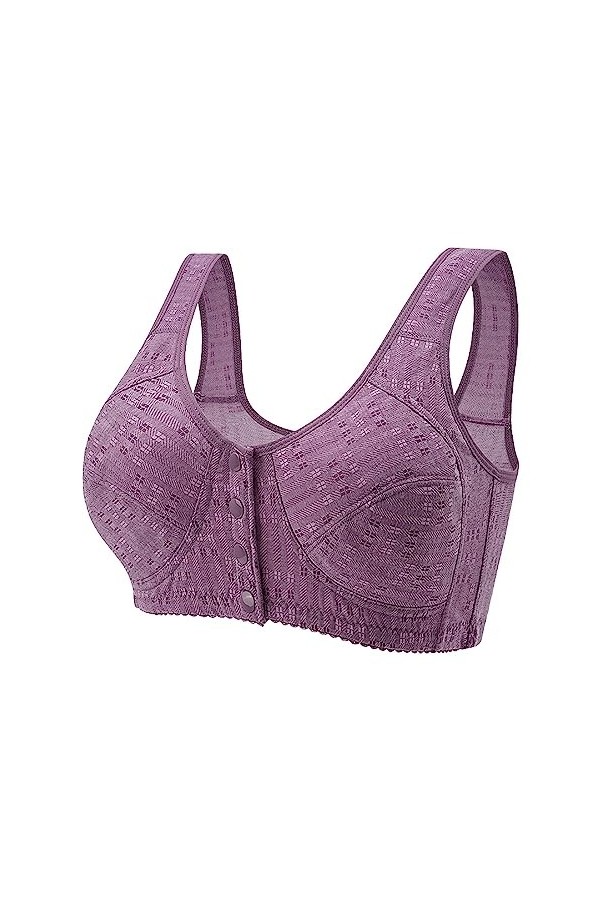 Brassière Femme Sexy Soutien-Gorge Confortable et Séduisant avec Bretelles Réglables Grande Taille sans Armature Devant avec 