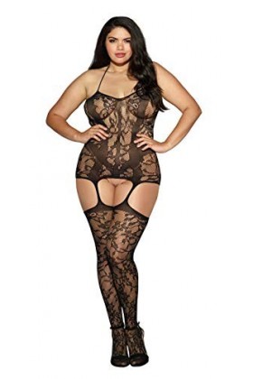 Dreamgirl 0145 Combinaison pour Femme Noir Grande Taille 44/50