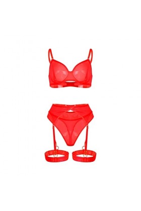 Clubwear en Maille Transparente pour Femmes Ensemble de Soutien-Gorge en Tulle de Lingerie Sexy pour Femmes sous-vêtements Un