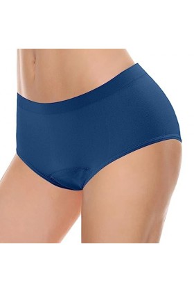 RYTEJFES Sous-vêtement menstruel pour femme : sous-vêtement menstruel sévère, bleu, M