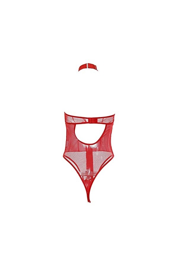 Générique Clubwear en Maille Transparente pour Femmes Femmes Sexy évider Cou Boucle Sexy Lingerie Amusant Suspendu Cou Pannea