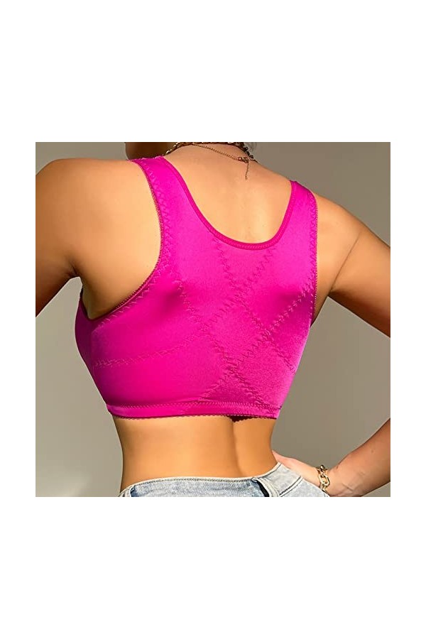Soutien-gorge de sport pour femme - Fermeture avant sans armatures - Sans coutures - Respirant - Sans armatures - Convient po