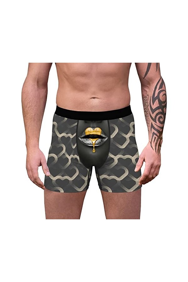 CUTeFiorino Sous-vêtements courts pour homme - Motif de dessin animé - Impression numérique - Pour adultes, gris, XL