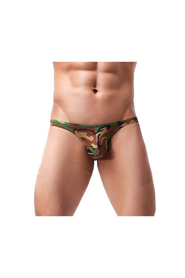 Slip Homme Sexy Coquin Hot Comfort Respirant Tanga Thong ​sous-vêtement Taille Basse Extensible Slip Sexy éRotique String Cul