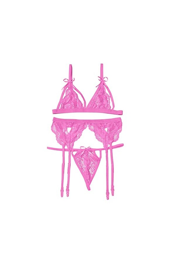 LDadgf Sous-vêtements sexy porte-jarretelles pour femme Sous-vêtements sexy, Rose, XXXL