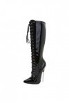 WOkismD Sexy Ultra-Haut Talon Bottes 18 CM Stiletto Pointu En Cuir Verni Élastique Sur-Le-Genou Bottes Hautes Pole Danse Bott