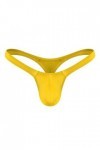 BreakEgg Hommes Sexy G-String String sous-Vêtements Doux Confortable Mens T Retour Mémoires Jaune,Taille Unique 