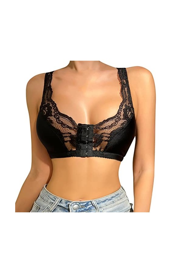 Sous-poitrine Protection de la transpiration S 6XL Plus Size Sexy Soutien-gorge avec fermeture à lavant pour femme Lingerie 