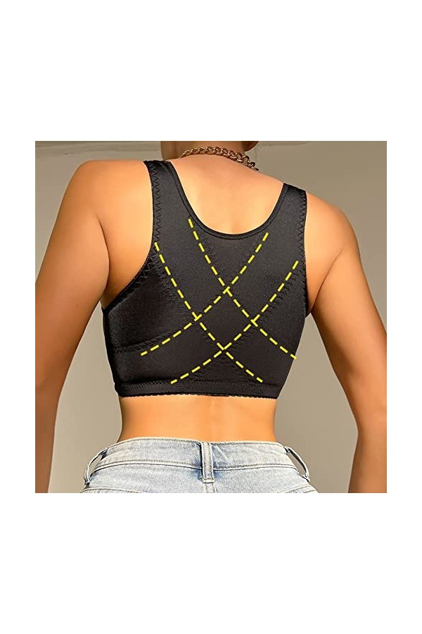 Sous-poitrine Protection de la transpiration S 6XL Plus Size Sexy Soutien-gorge avec fermeture à lavant pour femme Lingerie 