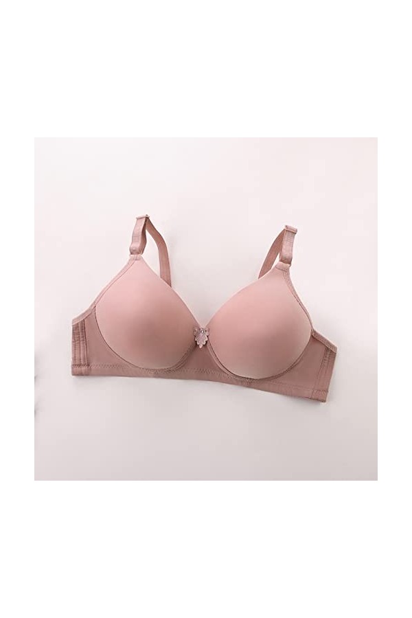Bra Soutien-gorge skiny sans armatures Grande taille Filet à linge Soutien-gorge Bustier Femme sans armatures, Or rose, XL