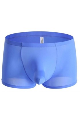 Générique Boxer Extensible en Soie glacée avec Nez déléphant pour Homme sous-vêtement Respirant et Sexy avec Gaine Bleu,XL 