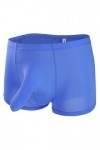 Générique Boxer Extensible en Soie glacée avec Nez déléphant pour Homme sous-vêtement Respirant et Sexy avec Gaine Bleu,XL 