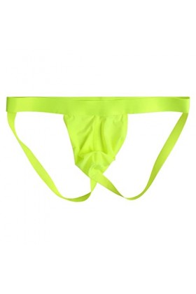 Jungerhouse Strings Sexy Homme Jockstrap String Slip Tanga Thong sous-vêtement Vert Fluorescent,XL 