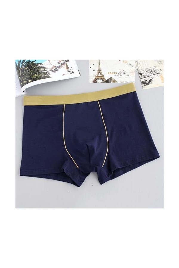 sous-vêtements en Pur Coton pour Hommes Boxer Grande Taille Respirant 3D sans Couture caleçon Extensible décontracté Bleu fo