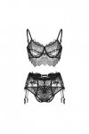 JINGFAN Cadeau de la Saint-Valentin Femme Ensemble Lingerie Sexy Dentelle Ensemble de sous Vetements Erothique Ouverte Erotis